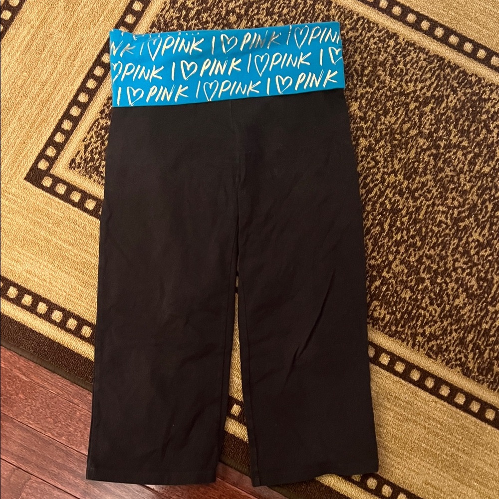 PINK Victoria's Secret vintage yoga capri with Blue Waistband